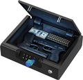 Gun Safe,Biometric Gun Safe for Pistols 3-Ways unlock Fingerprint Digital PIN Key Unlock with Sound, Lock box for Cloakroom living room Bedroom Nightstand and Car BILLCONCH