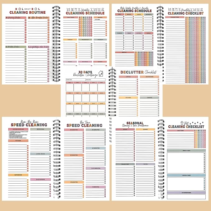 Adhd Cleaning Planner,Household Cleaning Planner, Daily, Weekly And Monthly House Cleaning Schedule And Checklist, Kitchen Bathroom Bedroom Specific Cleaning Schedules for Adults (white)