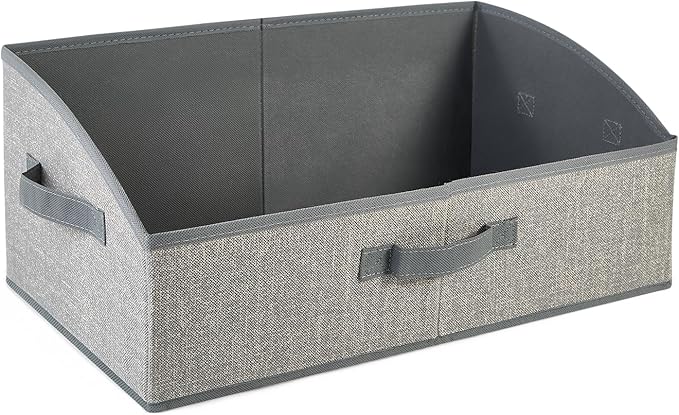 DAYARD Fabric Bins [1-Pack], Trapezoid Storage Bins with Handles, Foldable Baskets Storage Boxes for Shelves, Closet, Bookshelf, Organizer Containers, 20 x 11 x 8 inch Grey
