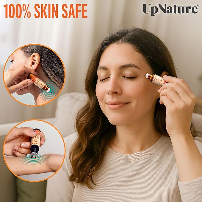 UpNature Head Bliss Essential Oil Roll On – Soothing Migraine and Head Tension Comfort with Instant Cooling Effect – Nurse Essentials Gifts