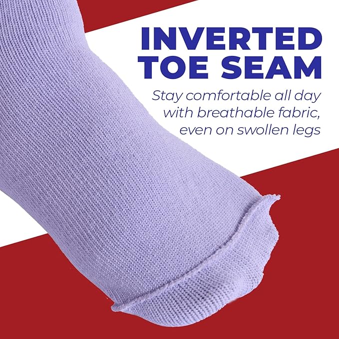 FORTIVO 2 Pairs Extra Wide Socks For Swollen Feet, Non-Slip Hospital and Diabetic Socks for Men and Women