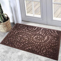 Bulijojo Front Door Mat Entrance,Durable Heavy Duty Welcome Mat,Thick Absorbent Natural Rubber Non Slip Mat,Sturdy Entryway Brown 23"x35"