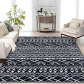 KUTA Area Rug 5x7 Black, Washable Boho Large Living Room Moroccan Rugs Non-Slip, Ultra Soft Geometric Traditional Farmhouse Carpet for Dining Room Bedroom Dorm Office Home Décor