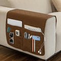 Remote Control Holder for Recliner,Armchair Caddy,Non Slip Sofa Armrest Storage Organizer for Recliner Couch with 6 Pockets for TV Remote,Cell Phone,Magazine (Brown)