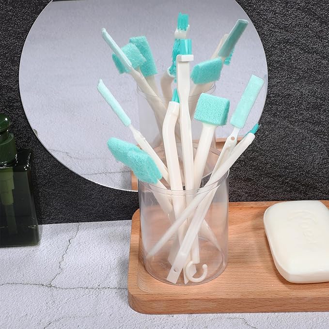 Household Cleaning Brush with Groove Crevice Scrubber and Bottle Cleaner Lightweight with Hanging for Kitchen Bathroom Window Track and Floor Cleaning Tools