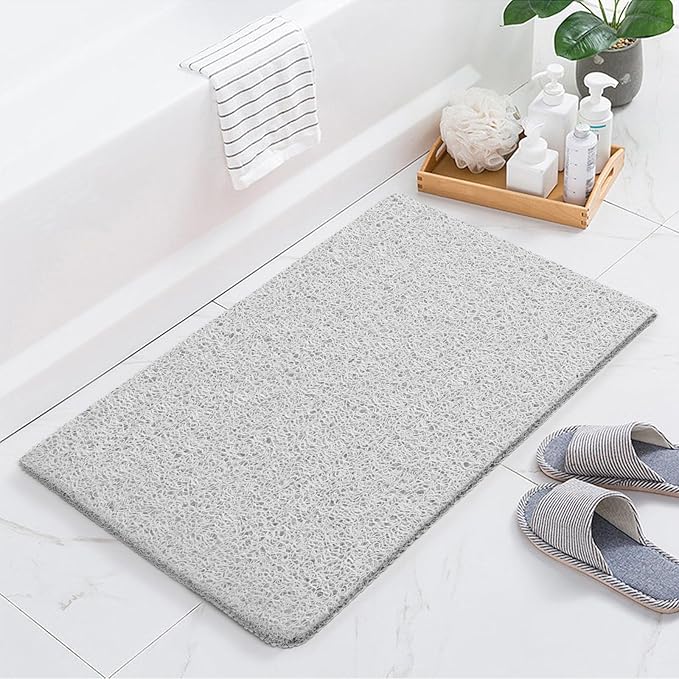 Joyhalo Shower Mat Bathtub Mat Non Slip, Bathmats Non Slip, Quick Drying Foot Scrubber Loofah Mats for Shower, Tub, Bathroom, Home, 31.5x16inch, White