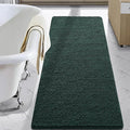 LOCHAS Luxury Bathroom Rug Shaggy Bath Mat 24 x 70 Inch, Washable Non Slip Bath Rugs for Bathroom Shower, Soft Plush Chenille Absorbent Carpets Mats, Hunter Green