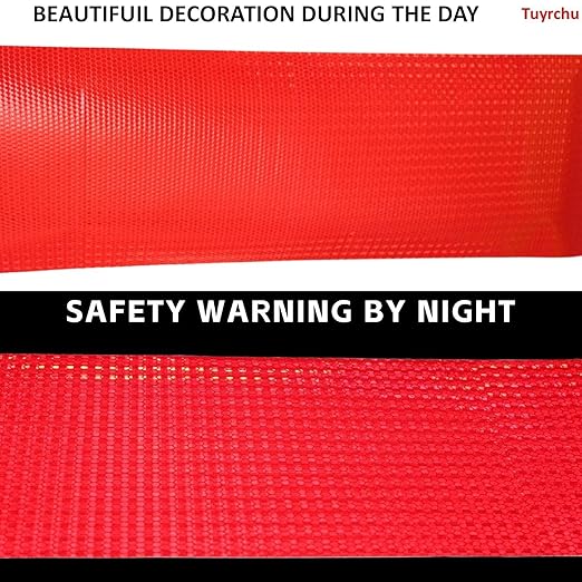 Industrial Reflective Tape Red 8 inch Wide, Outdoor Waterproof Hazard Conspicuity Safety Warning Marking Tape (10 feet)