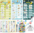JJPRO Magnetic Bedtime/Morning/Daily Routine Chart for Kids with Reward Jar-Bedtime Checklist Toddler Reward Jar,Magnetic Chore Chart for Kids,Daily Routine Reward Chart -Outer Space