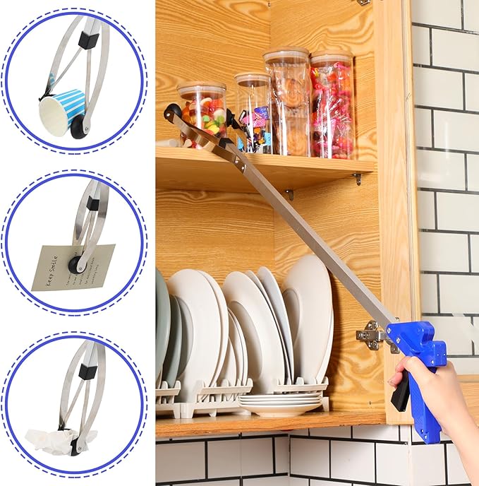 Sabary 10 Pack Suction Cup Reacher Grabber Heavy Trash Picker Grabber Tool, Long Handy Aids Nonslip Claw Reach Tool for Elderly Pick up Stick Arm Extension Litter Picker(Blue,35 Inch)