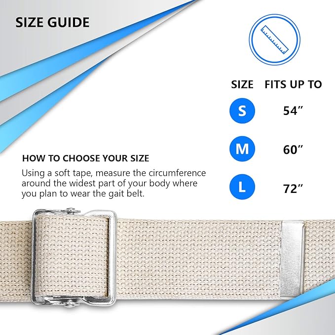 NYOrtho Metal Buckle Gait Belt - Adjustable Machine Washable Strong and Durable Material Latex Free, Lavendar, 54"