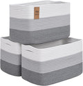 Woven Storage Baskets, Baskets for Organizing, 3 Pack Woven Basket for Storage, Storage Baskets for Shelf, Towel, Toy, Book, Closet, Baby 15"×10"×9"