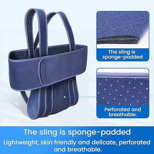 Velpeau Arm Sling for Sleep, Shoulder Immobilizer for Children, Boys, Girls - Very Soft Sling for Rotator Cuff Tear, Fractured, Dislocation, Broken, Postoperative, Fits Left & Right (S: Bust 25″-31.5″)
