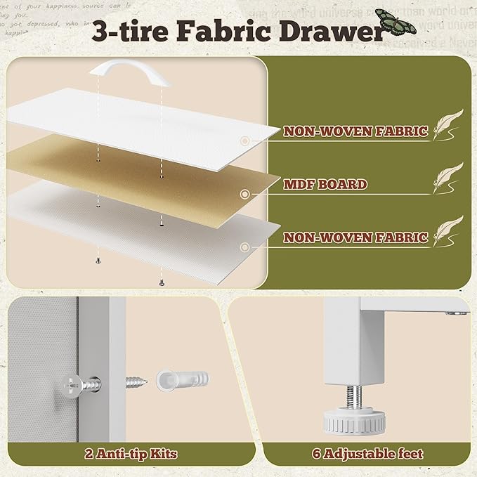 55" W White Dresser for Bedroom with 9 Drawers, LED TV Stand with Power Outlets for 45, 55, 65 Inch TV, Sturdy Long Chest of Drawers with Extra 2 Wooden Shelves, 55.1" W x 35.4" H x 11.8" D