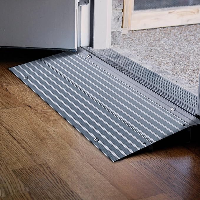 Nilight Door Threshold Ramp, 2" Rise Portable Aluminum Wheelchair Door Entry Ramps for Doorways Stairs Home Steps