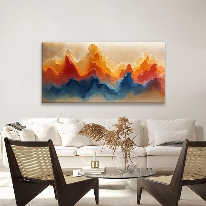 Suconvng Abstract Wall Art For Living Room Maximalist Canvas Wall Art Decor Prints Colorful Modern Abstract Wall Decor Painting Picture For Bedroom Office Home Wall Decoration Ready To Hang 24" × 48"