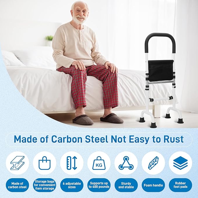 Stand Assist Aid for Elderly with Extra Non-Slip Threaded Base, Adjustable Stand Assist, Hip Knee Surgery Recovery Aid Walking Cane, Standing Aid for Couch, Bedside, Toilet, and More