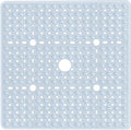 Large Square Shower Mat 27 x 27 Inch Clear, Non Slip Shower Bathtub Mats for Inside Shower With Big Suction Cups Drain Holes, Anti Slip Bathroom Floor Shower Stall Mats, Easy Clean, BPA-Free