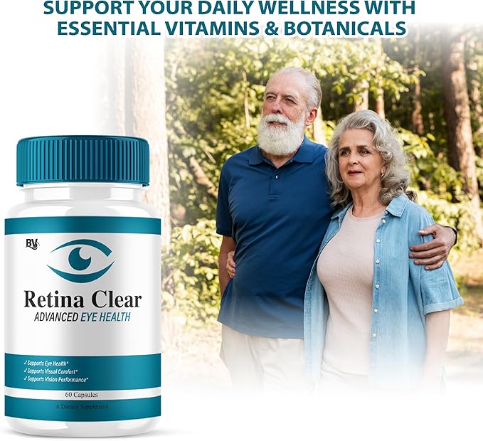 BLUE VIBE Retina Clear Advanced Eye Health Supplement, Retina Clear Max Strength Overall Vision & Wellness Supplement, RetinaClear Advanced Vision Support and Eye Health Formula Pills (60 Capsules)