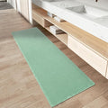 AMOAMI Upgraded Waffle Runner Rug Super Absorbent Non Slip Bath Mats for Bathroom Machine Washable Bathroom Runner Rug with Tassels, Ideal for Hallway Bedroom Laundry Room, 17" x 48", Sage