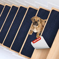 MBIGM 8" X 30" (15 in Pack) Non-Slip Carpet Stair Treads Non-Skid Safety Rug Slip Resistant Indoor Runner for Kids Elders & Pets with Reusable Adhesive - Navy - Carpet Pads for Stairs