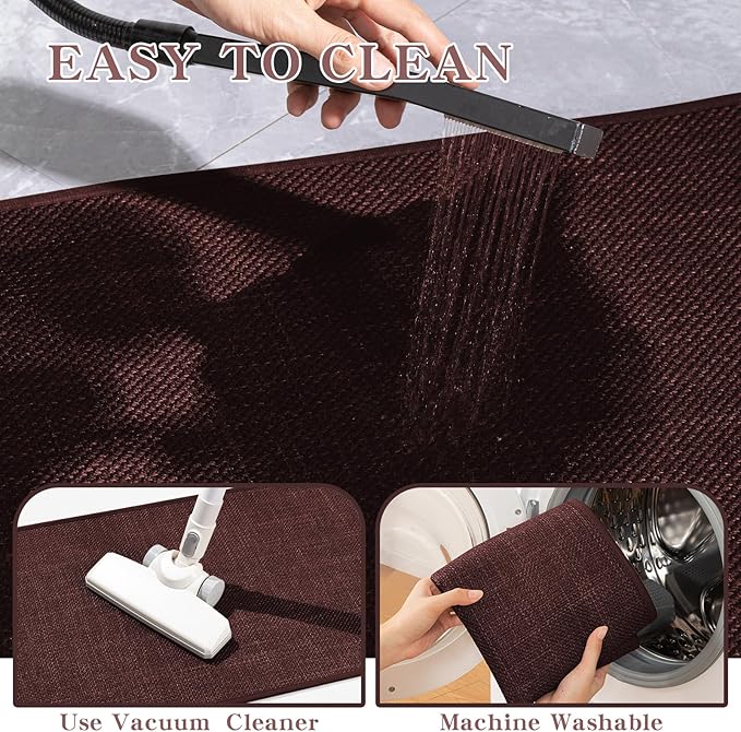 chakme Bathroom Rugs Mat 47x24, Ultra Thin Non Slip Bath Mat Large Quick Dry Absorbent Bath Mat for Bathroom Floor, (Dark Purple, 47"x24")