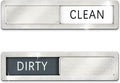 Clean dirty magnet for dishwasher, Premium Clean Dirty Sign Indicator - Stainless Steel Grade 304 Clean Dirty Magnet for Dishwasher, Grey & White Minimalistic Style, Easy to Read with Extra Adhesive Tape - Kitchen Organizer