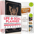 Manifestation Journal – Hourly, Weekly & Monthly Planner | 12-Month to Increase Productivity, Life Organizer & Goal Planner | Spiral Journal, Habit Tracker, Foldable Vision Board, Gift Box & Stickers