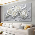 Suconvng Floral Wall Art Living Room Minimalist Painting Aesthetic Wall Decor Modern 24" X 48" Canvas Art Wall Decor White Flower Wall Art Canvas Prints Artwork Pictures For Bedroom Kitchen Artwork
