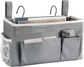YOUDENOVA Bedside Caddy with 5 Pocket, Bedside Storage Organizer for College, Dorm Bed, Bunk Bed, Grey