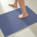 Bathroom Rugs Non Slip Washable, Super Absorbent Thin Bath Mat Small Quick Dry Low Pile Bathroom Rug, Denim Blue 20"x30"