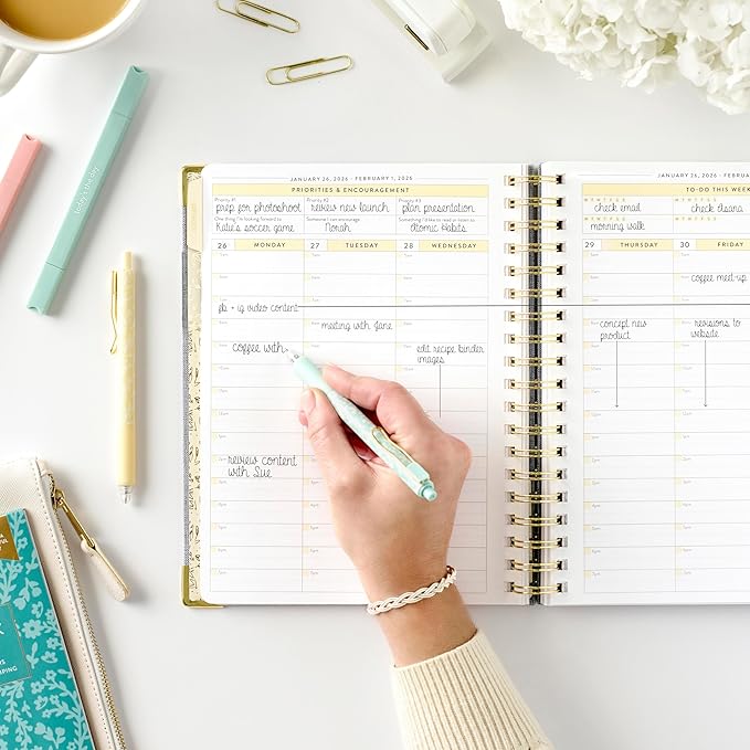 PPP Work Planner 2026 | 12-Month Weekly Calendar (Start Monday) | Vertical Weekly Layout | Monthly Review Pages | Budgeting & Goal Tracker Pages | Customizable Checklists for Routines & Daily Goals