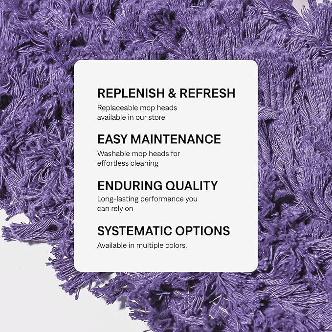 24 Inch Purple Commercial Dust Mop & Floor Sweeper with Extendable Handle – Mop for Hardwood, Tile, and Concrete Floor Cleaning