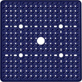 Large Square Shower Mat 27 x 27 Inch Navy Blue, Non Slip Shower Bathtub Mats for Inside Shower with Big Suction Cups Drain Holes, Anti Slip Bathroom Floor Stall Mats, Easy Clean, BPA-Free