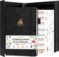 Clever Fox Fitness and Food Journal Premium – Guided Daily Workout, Meal & Weight Loss Tracker for Women & Men – Exercise Diet Planner (Black)