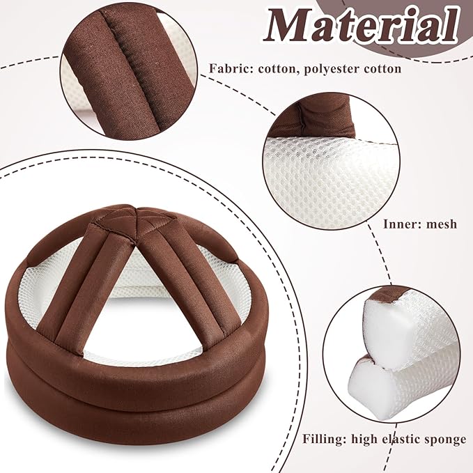 Woanger 1 Pcs Anti Fall Elder Head Safety Helmet for Adults Special Needs Thick Soft Protective Hat Adjustable Seniors Fall Prevention Head Protection Cap Elderly Helmet for Injury(Khaki)