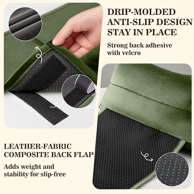 Recliner Headrest Pillow, Adjustable Neck & Head Support Pillow, Soft Velvet Non-Slip Headrest for Recliner, Couch, Chair, Sofa