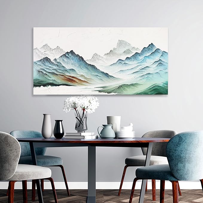 Landscape Canvas Wall Art Modern Painting Wall Art Wall Hanging Decor Framed Artwork Moutain Wall Decor for Living Room Bedroom Dining Room Home Office Decor 24"x48"