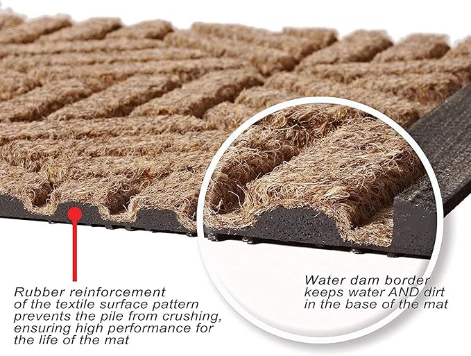 WaterHog Indoor Outdoor Boot Tray Mat – Skid-Resistant Entry Rug for Front Door, Mudroom, Porch, Patio, Garage, All Weather Floor Protector, Made in USA, Cordova Pattern, Charcoal, 15 x 36 Inches