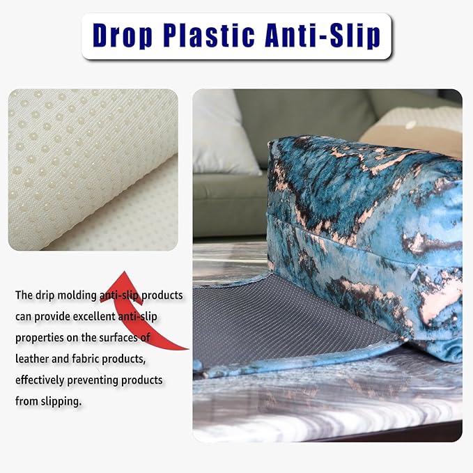 Non-Slip Head Pillow for Recliners - Neck Support Cushion with Velvet Cover for Pain Relief at Home, Office and Travel (Dark Blue)