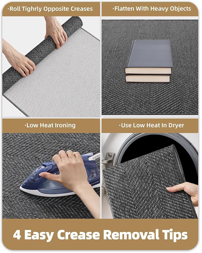 Color&Geometry Ultra Thin Indoor Door Mat 24"x36", Machine Washable Front Door Mat Non Slip, Low Profile Entrance Mat Indoor, Absorbent Carpet for Inside, Entry, Entryway, Dark Grey (FOLD)