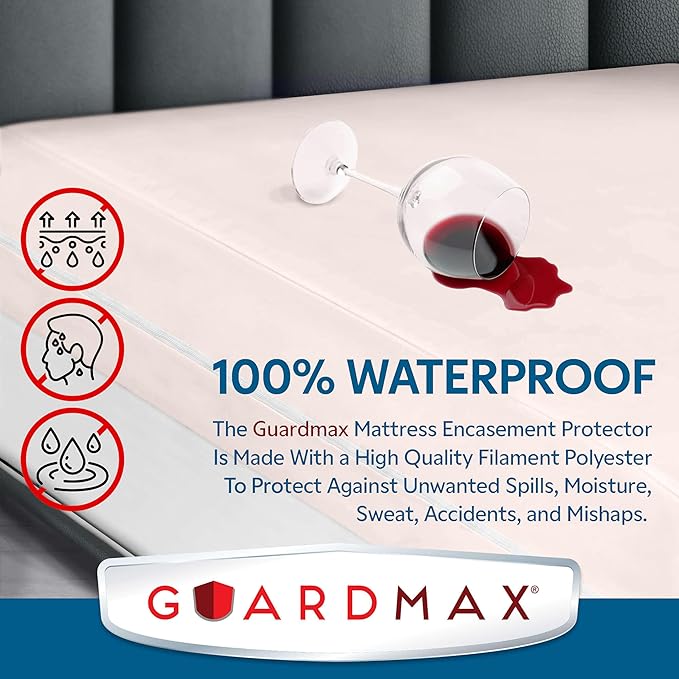 Guardmax Jersey Knitted Crib Size Zippered Mattress Encasement - Waterproof & Bed Bug Proof Mattress Protector - Comfortable, Soft, and Noiseless Zippered Bedding - Dust Mite Proof (28 x 52 x 6)