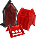 24 Pack 4" Flatbed Edge Protectors with Carrying Case, 4" Winch Ratchet Straps Plastic Corner Protectors for Flatbed Cargo Load (Red)