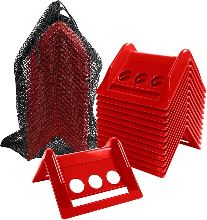 24 Pack 4" Flatbed Edge Protectors with Carrying Case, 4" Winch Ratchet Straps Plastic Corner Protectors for Flatbed Cargo Load (Red)