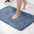 MIULEE Extra Thick Non Slip Bathroom Rug Shaggy Soft Bath Mat Plush Microfiber Absorbent Water for Shower Tub Machine Washable (Dusty Blue, 16x24 Inches)