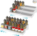 YAN & HIN Pack of 2, 3-Tier Spice Rack, Expandable and Non-Skid tiered Shelf, Medicine Cabinet Organizers, pantry organizers, and Seasoning Organizer, Canned Food Organizer