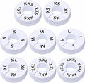 40 Pack Round White Plastic Clothing Size Closet Rack Dividers Hangers, Preprinted in 8 Sizes XXS, XS, S, M, L, XL, XXL, XXXL (Outer 3.5”, Inner Diameter 1.38”)