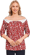 Deyeek Post Shoulder Surgery Shirt for Women Chemo Tear Away Shirt Snap Button 3/4 Sleeve Recovery Adaptive Clothing