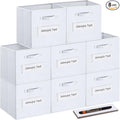artsdi 13x13x13 storage cube bins(Set of 8)Fabric storage cubes with 8 Labels Window Cards & a Pen,storage cubes 13x13, storage bin, Collapsible 13 inch cube storage bins,Cubby Organizer Boxes, White