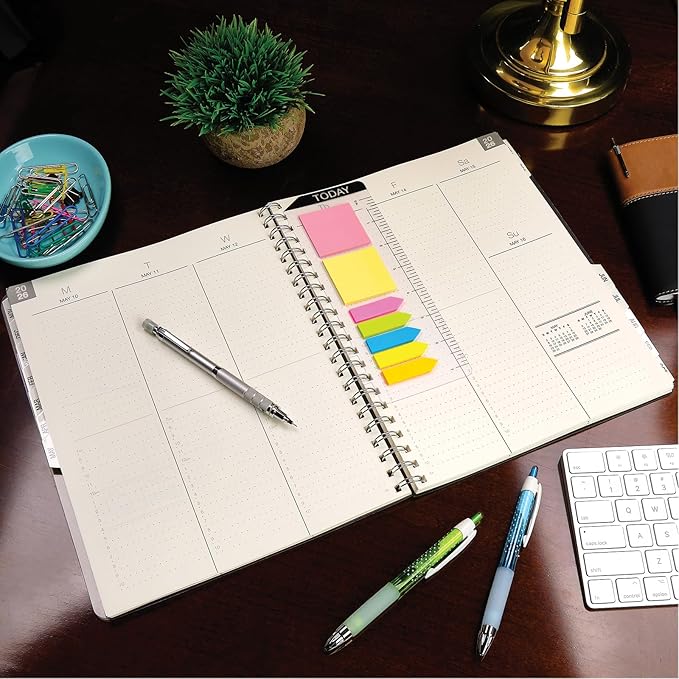 ESSENTIAL 2026 Monthly & Weekly Planner with Tabs, 8.5"x11": 14 Months (November 2025 - December 2026), Professional, Simple, Easy-to-Use Design and Frosted Poly Cover for Extra Protection (Frosted)